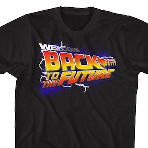 Back To The Future Welcome Adult Black Shirts