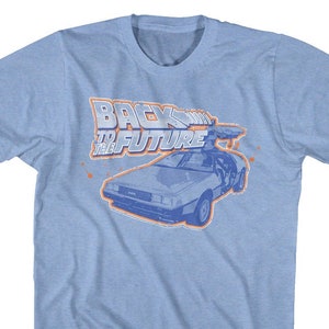 Back To The Future DeLorean Car Logo Light Blue Shirts