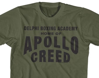 Creed Delphi Boxing Academy Home of Apollo Creed Army Green Shirts