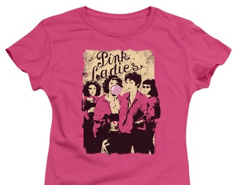 Grease Pink Ladies Juniors and Women Hot Pink Shirts