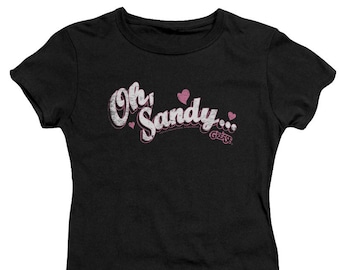 Grease Oh Sandy Juniors and Women Black Shirts