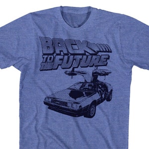 Back To The Future Black and White DeLorean Car Logo Heather Royal Shirts