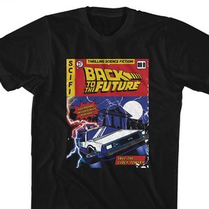 Back To The Future Comic Cover Black Shirts