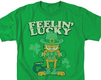 Garfield Feeling Lucky Kelly Green Shirts