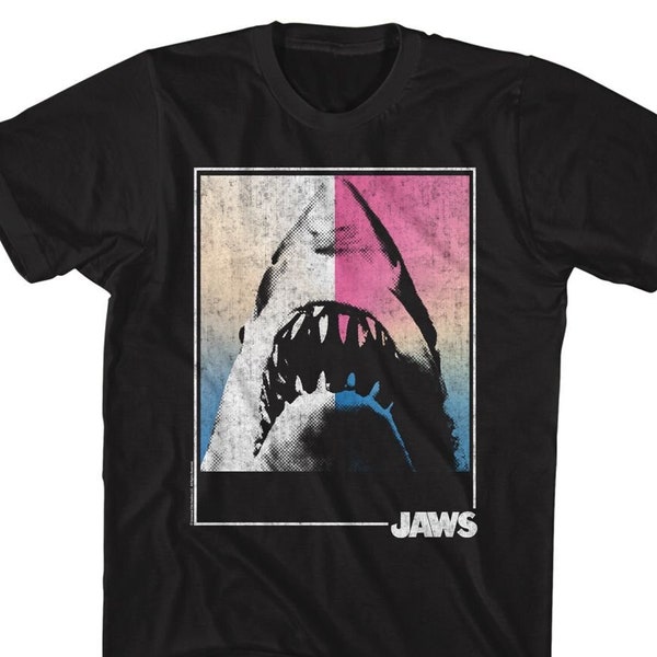 Jaws Square Shark Black Shirts