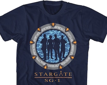 Stargate Silhouette Circle Logo Navy Blue Shirts