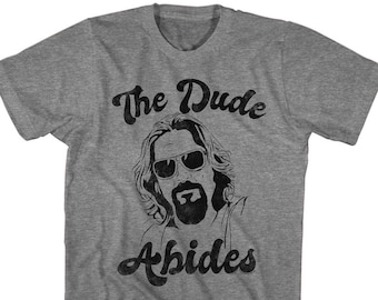 The Big Lebowski The Dude Abides Heather Gray Shirts