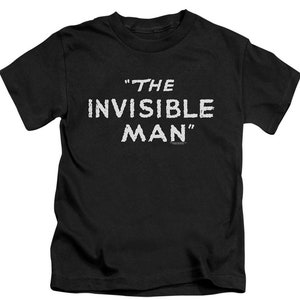 The Invisible Man Vintage Title Text Youth Black Shirts