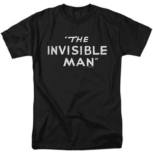 The Invisible Man Vintage Title Text Black Shirts