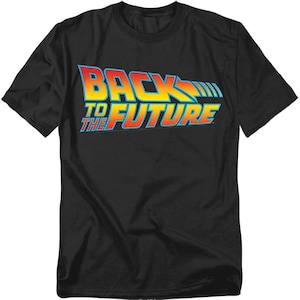 Back to the Future Trilogy T-Shirts | Officially Licensed Black Tees with Classic Movie Logo | Retro 80s Sci-Fi Shirt