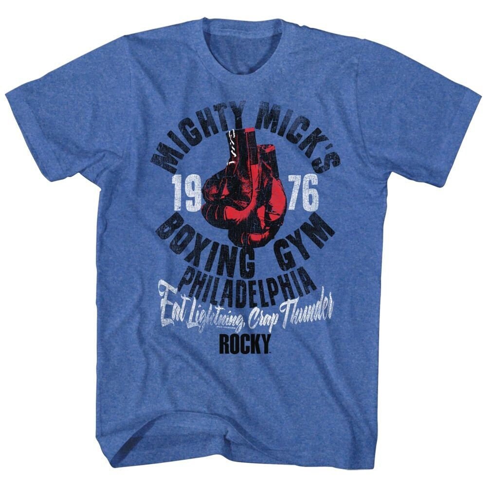 Rocky Mighty Mick's Boxing Gym Heather Royal Blue Shirts