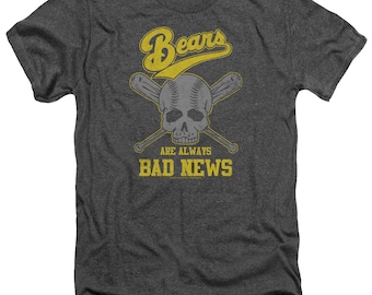 The Bad News Bears Always Bad Skull Charcoal Shirts CLEARANCE Heather L