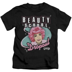 Grease Frenchy Beauty School Dropout Youth Black Shirts Boys T-shirt