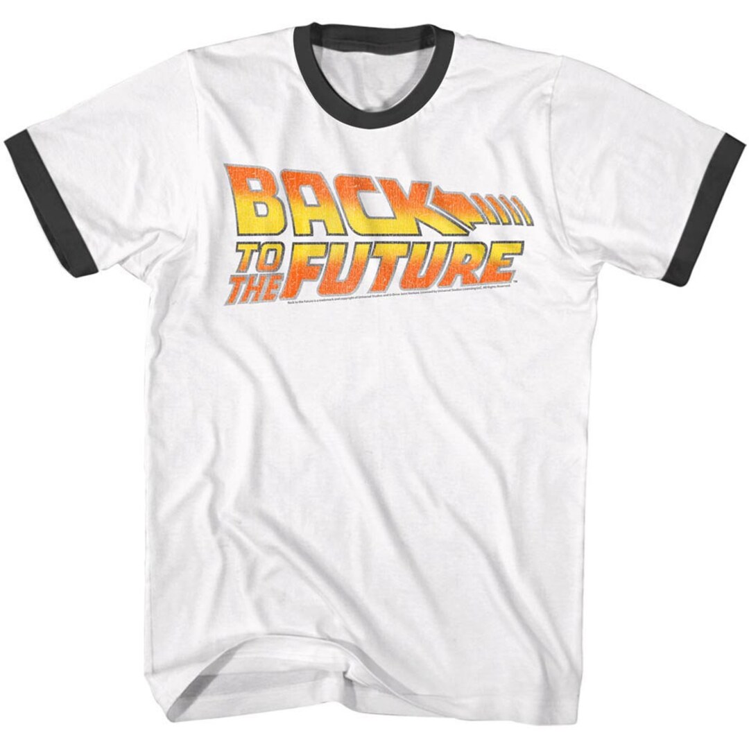 Back to the Future Logo White Ringer Shirts - Etsy