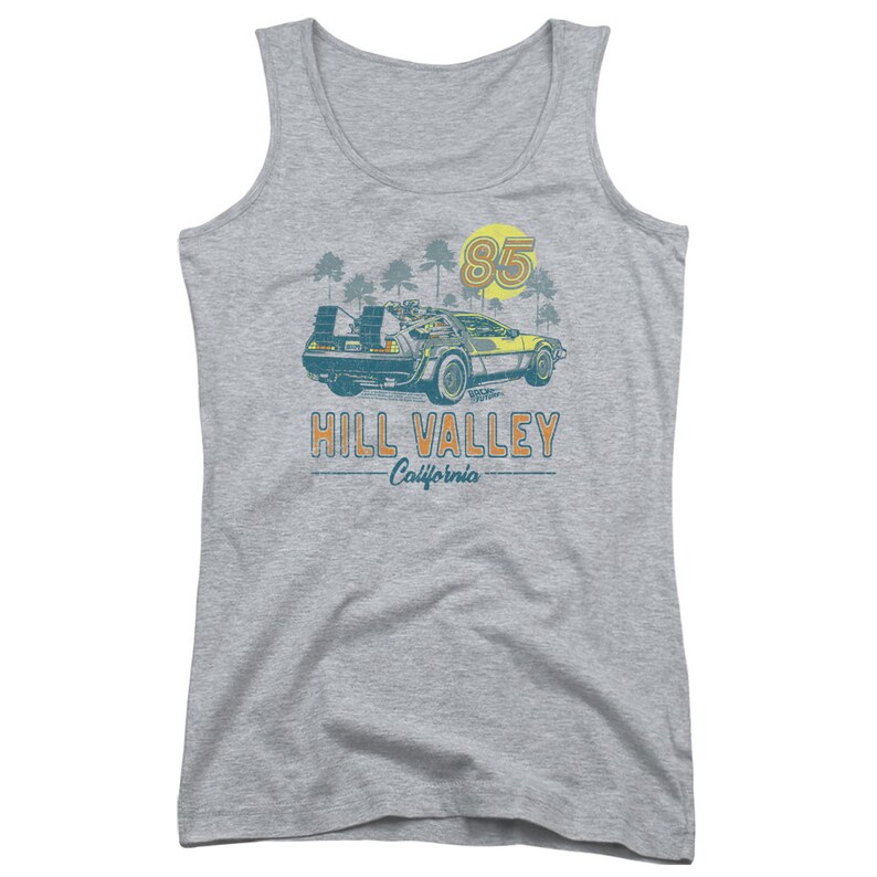 Back to the Future 1985 Hill Valley Juniors and Women Athletic Heather Shirts