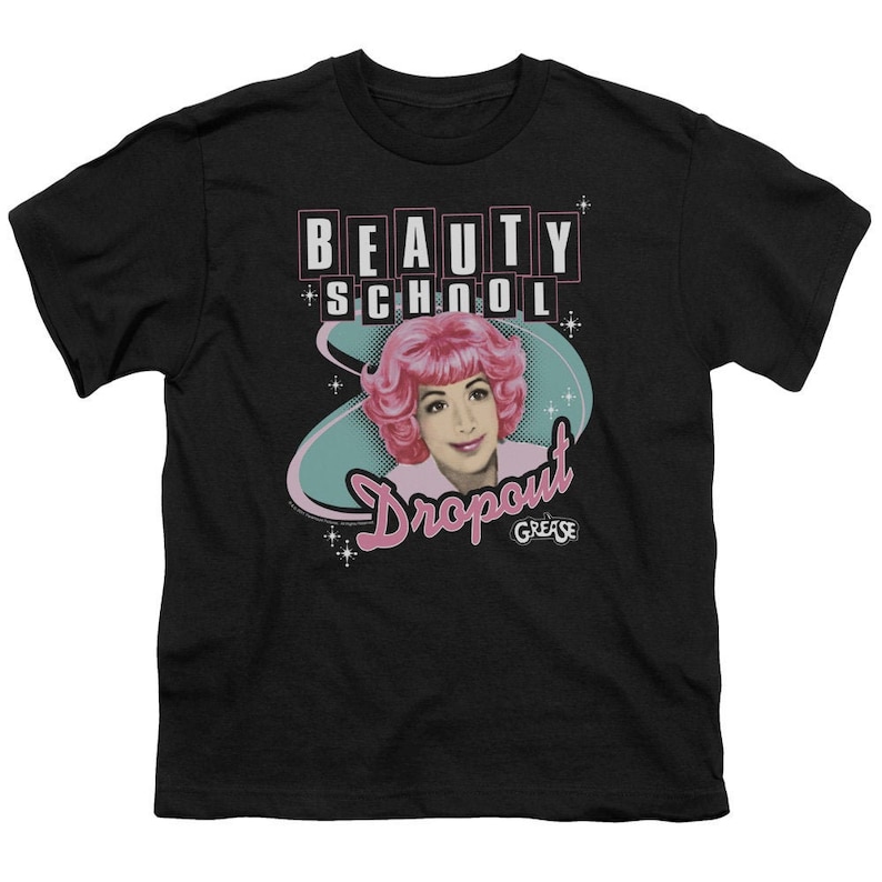 Grease Frenchy Beauty School Dropout Youth Black Shirts Kids T-shirt