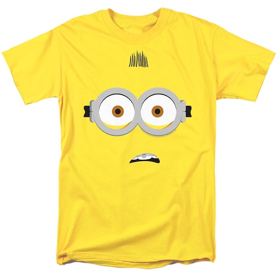 Minions Shocked Face and Glasses Logo Yellow Shirts Etsy UK