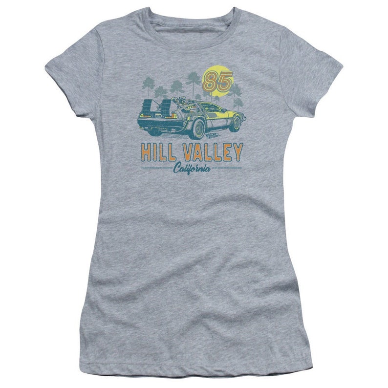 Back to the Future 1985 Hill Valley Juniors and Women Athletic Heather Shirts