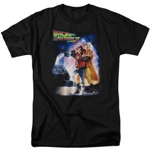 Back to the Future Trilogy Poster T-Shirts – Officially Licensed Black Tee Featuring Iconic Movie Art