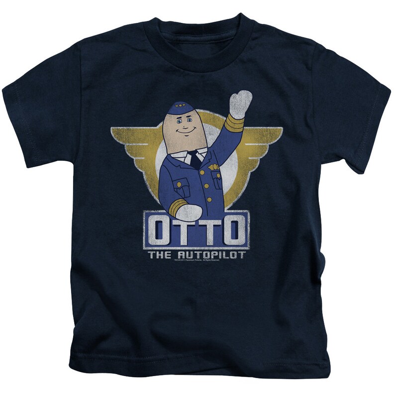 Airplane Movie Otto The Autopilot Youth Navy Shirts Etsy