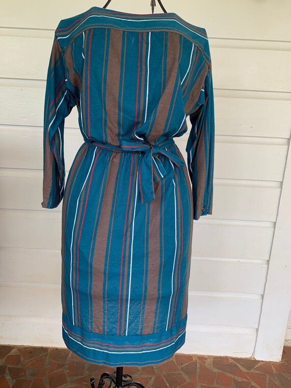 Vintage 80's Belted | Striped Dress | Vintage Dres