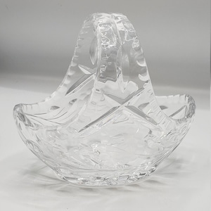 Vintage Cut Crystal Glass Basket.
