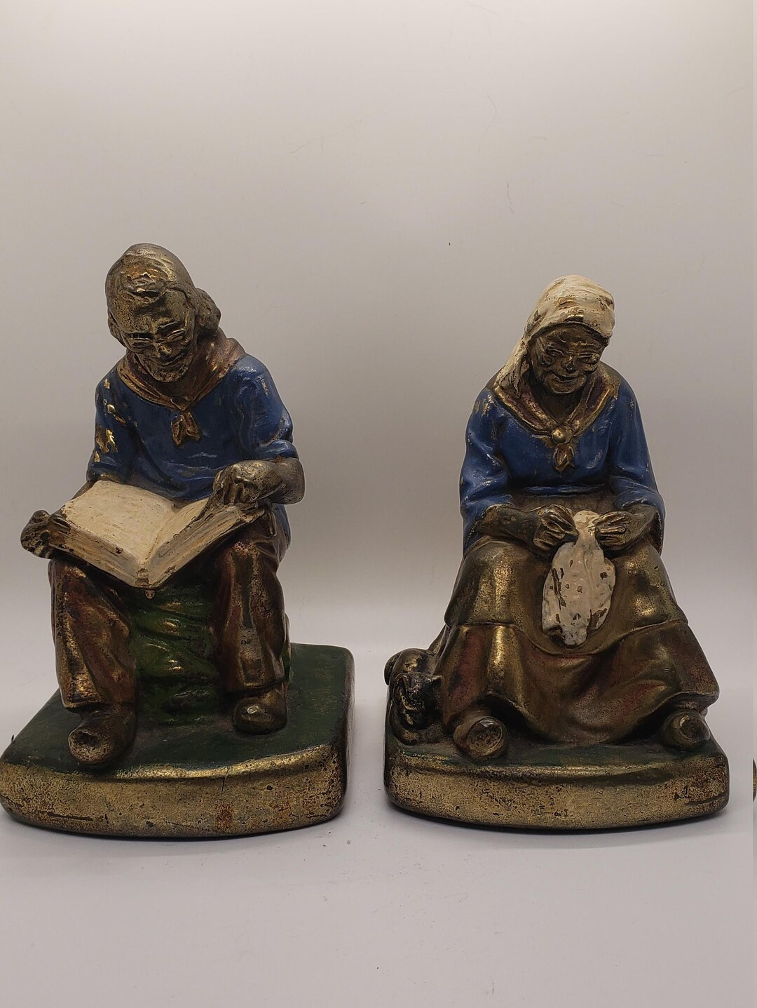 Armor Bronze Bookends, Darby and Joan, 1925 Etsy