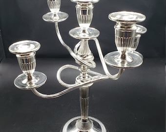 Silverplated Candelbra, England, Mid Century, Curvy Arms