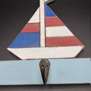 Sailboat, 3 hook rack