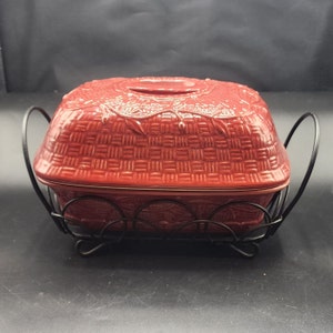 Burgundy Orchard Vine Covered Dish, Presentable Ovenware, Temptations by Tara