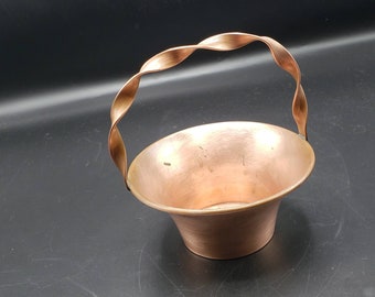 Cesta com alça de cobre torcido CasperCraft 5" fiada à mão