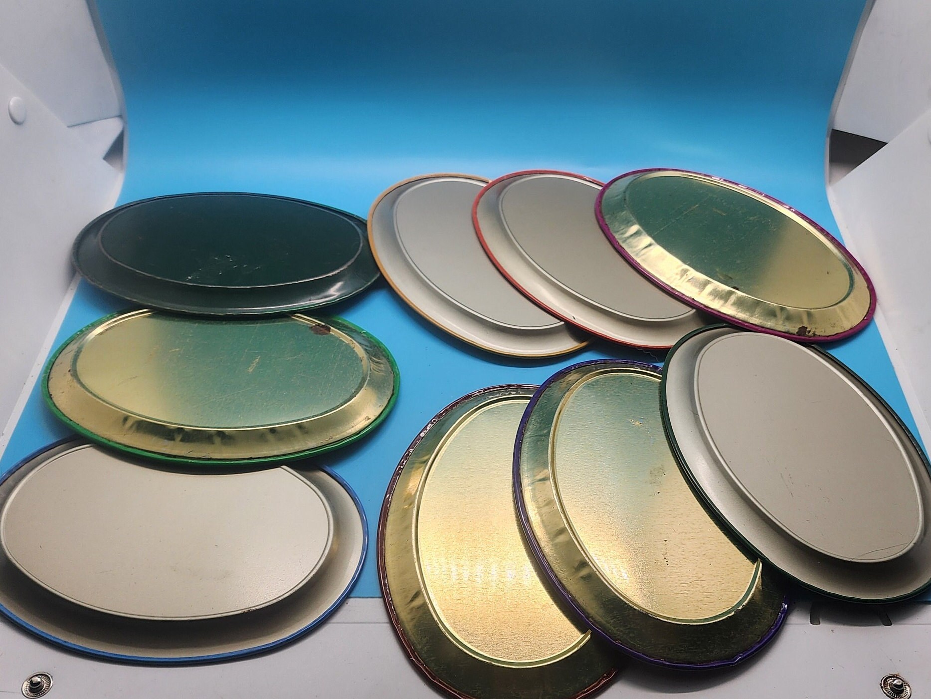 Coca Cola Tin Plates, Vintage, Small, Oval, Collectors, 9