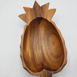 Rain Tree Carved Wood Pineapple Bowl