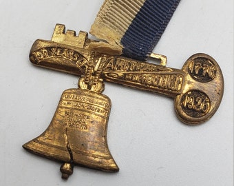 1776 - 1926 150 years celebration, Key and Liberty Bell with Ribbon still intact.  Very Rare