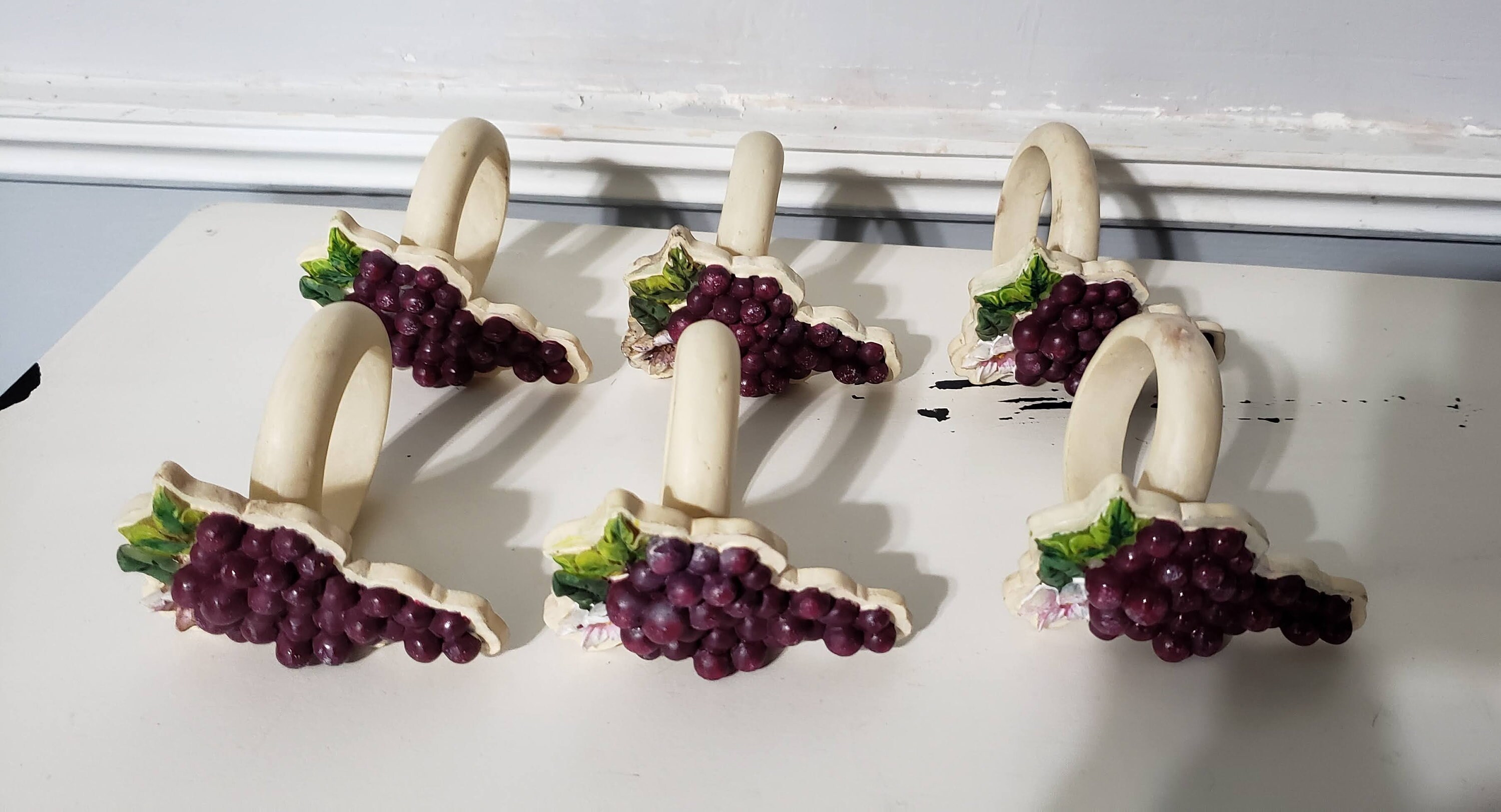 6 grape Napkin rings Etsy