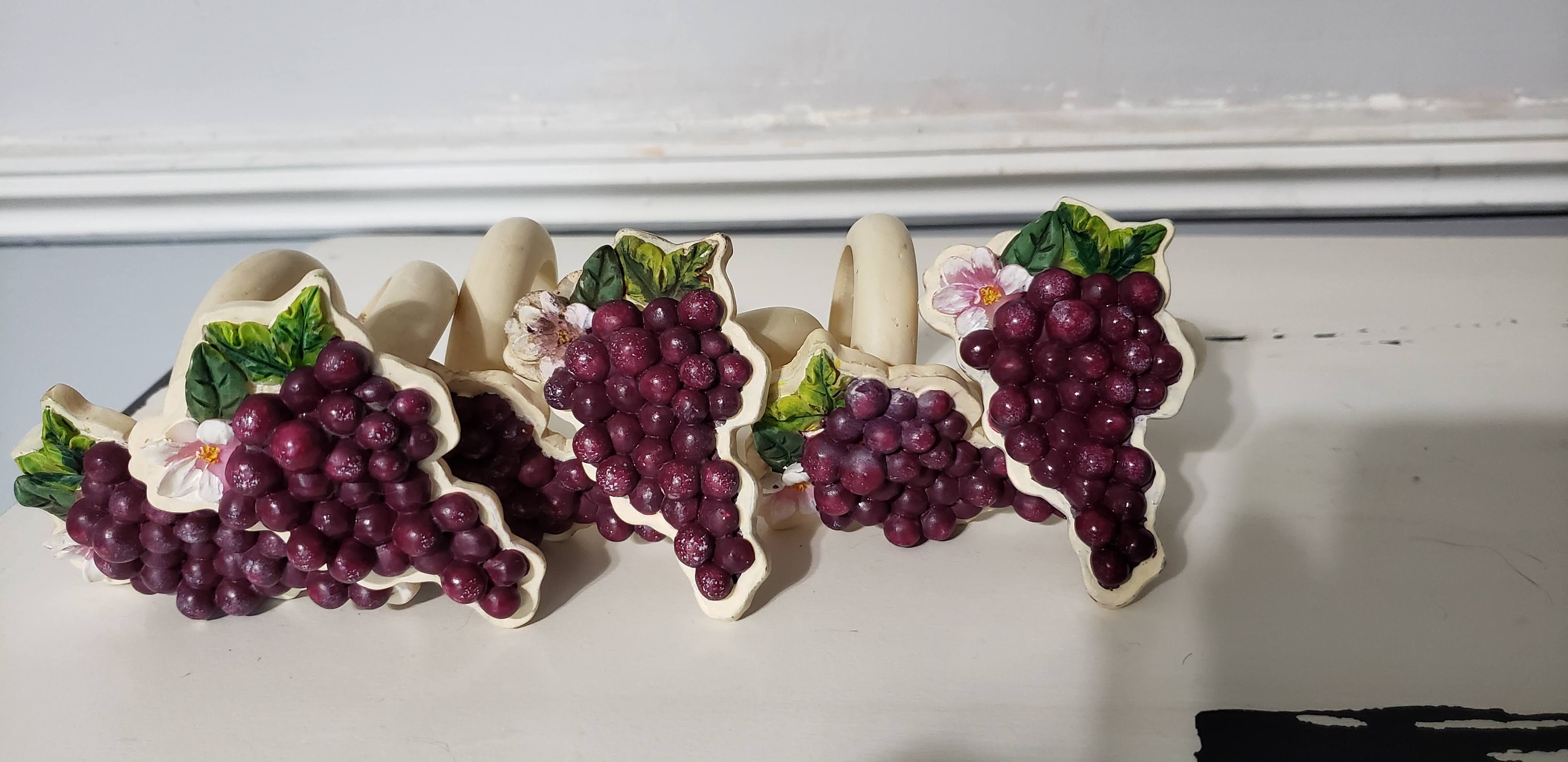 6 grape Napkin rings Etsy