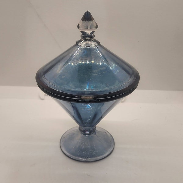 Fenton #736 Stretched Glass, Iridescent, Celeste Blue