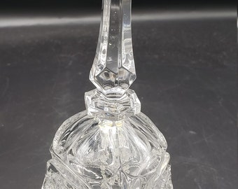 Sino de cristal, vidro cortado, borboleta lagarta, 8"x4" Excelente