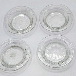 Hazel Atlas, Clear Glass Ashtrays Set of 4, 1930&#39;s