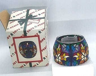 Tiffany Style Votive, House of Lloyd, Christmas Around the World, Vintage,