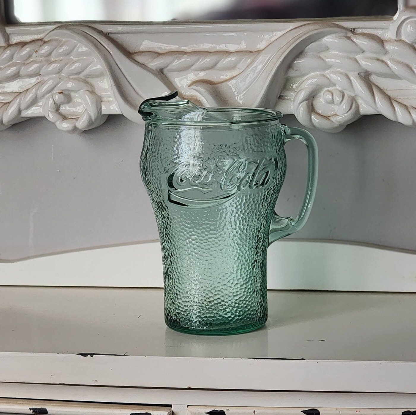 Coca Cola Glass Pitcher With Drinking Glass - Etsy