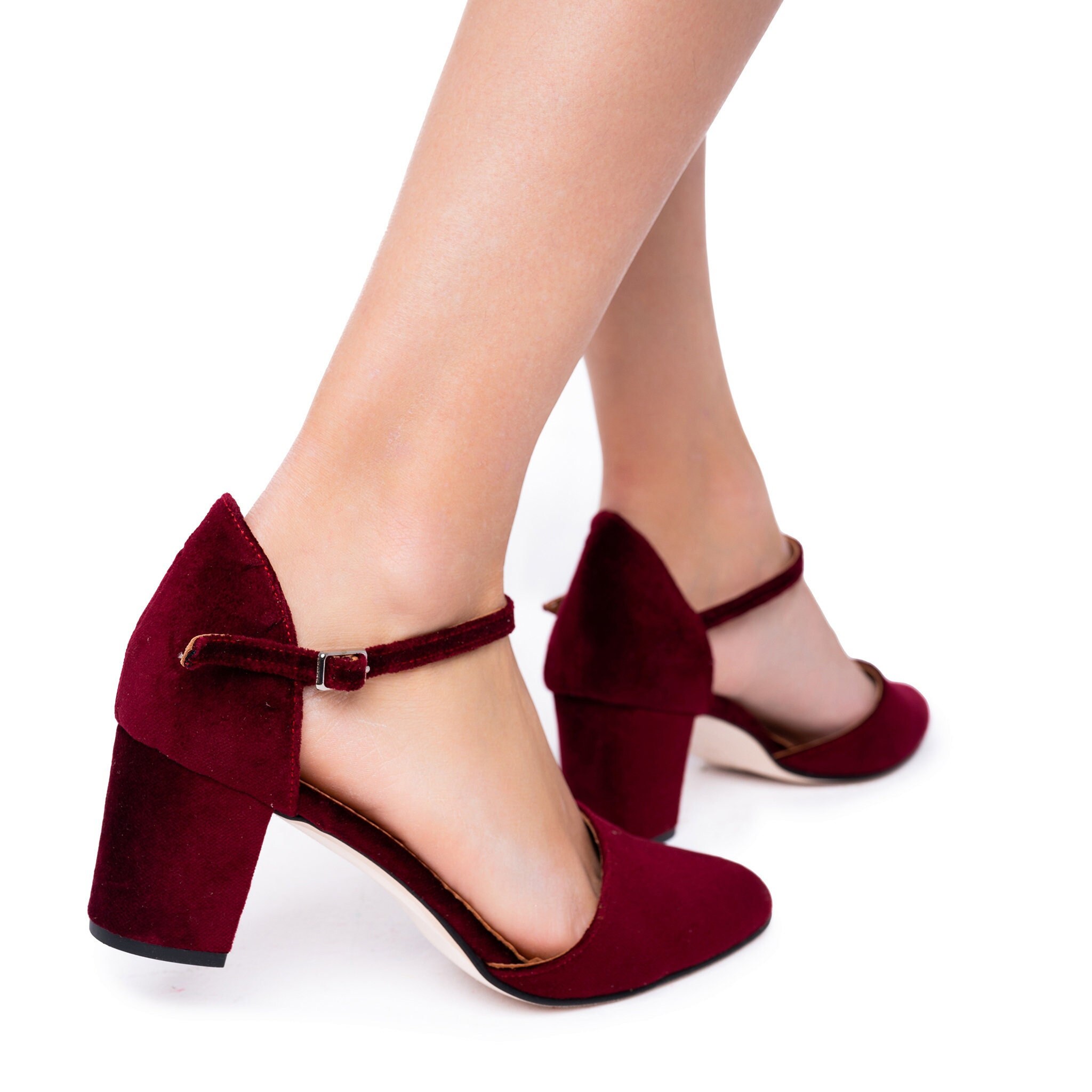 Bordeaux high heels - Etsy Nederland