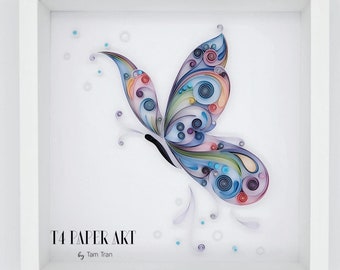 Quilling butterfly with frame - paper art - wall art - unique gift for butterfly lovers & nature lovers