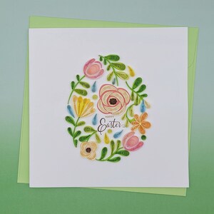 Biglietto d'auguri quilling fiori Uovo di Pasqua - Buona Pasqua