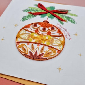 Quilling Weihnachtskarte Weihnachtskugel 1 - Weihnachtsbaumschmuck - Papierkunst