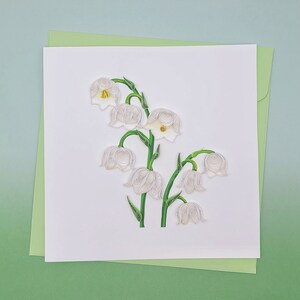 Quilling Grußkarte Maiglöckchen - Lily of the valley - Papierkunst - Maiglöckchen Liebhaber Geschenk