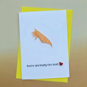Origami wenskaart Je bent garnalen de beste - Grappige kaart - Grappige kaart