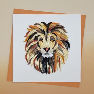 Quilling wenskaart leeuw - papierkunst