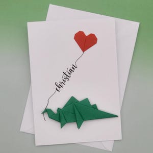Carte d'anniversaire personnalisée Dinosaure en origami - Carte d'anniversaire unique pour les amoureux des dinosaures - Anniversaire pour enfants