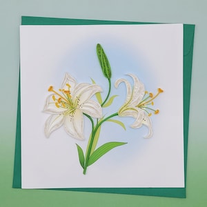Biglietto di auguri quilling gigli - arte della carta